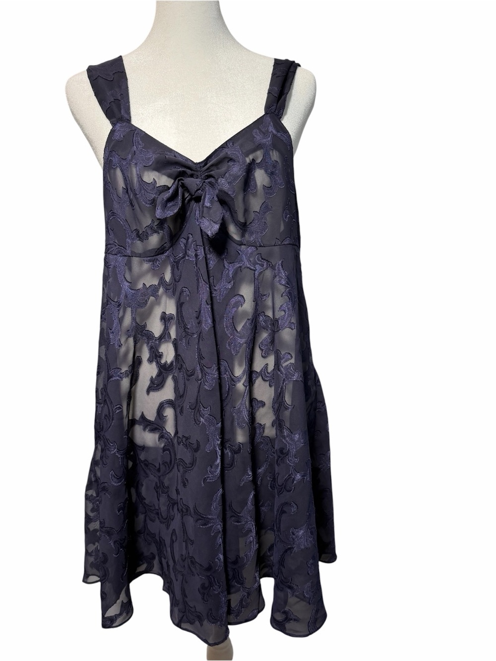 Vintage Victoria's Secret Gold Label Purple Sheer Babydoll Slip Nightie Burnout